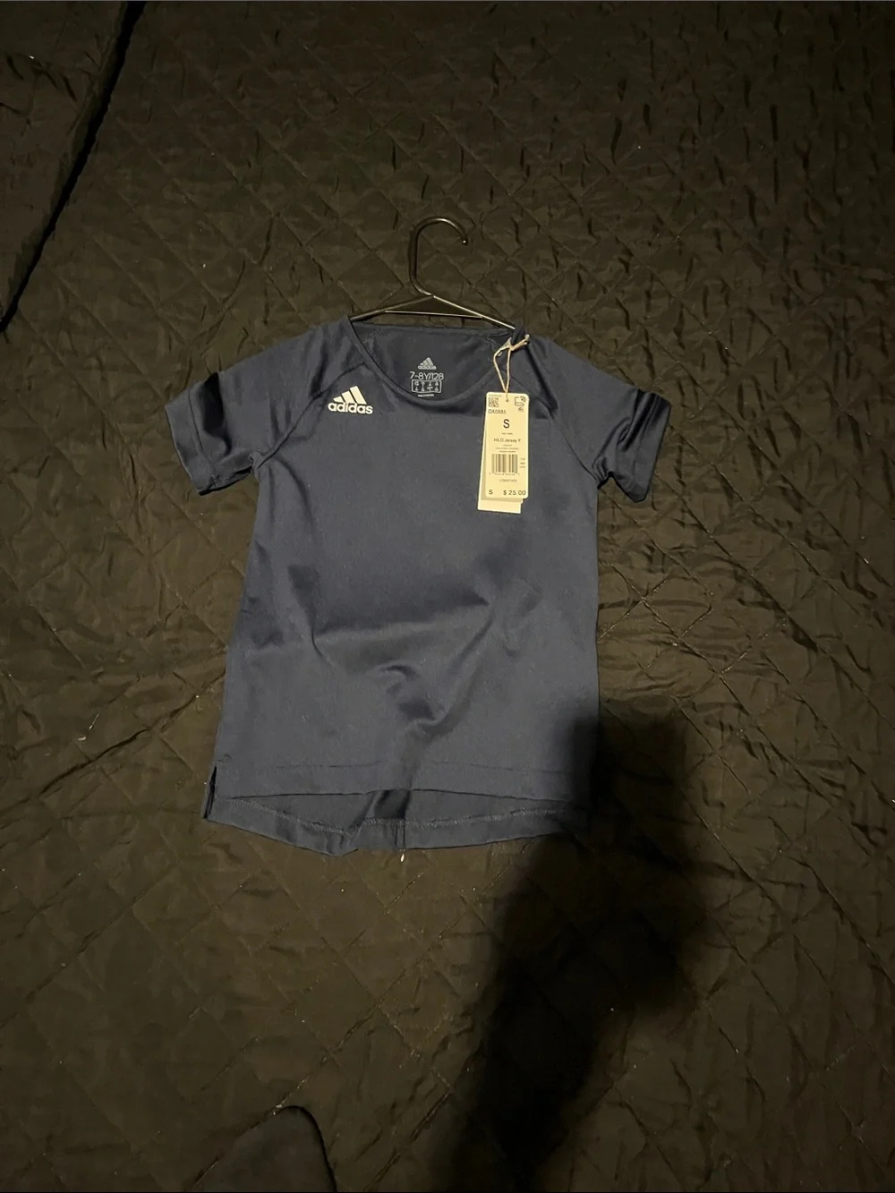 adidas Navy Short Sleeve Kids Performance Tee